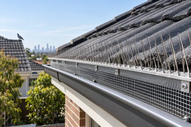Bird proofing on a tiled roof